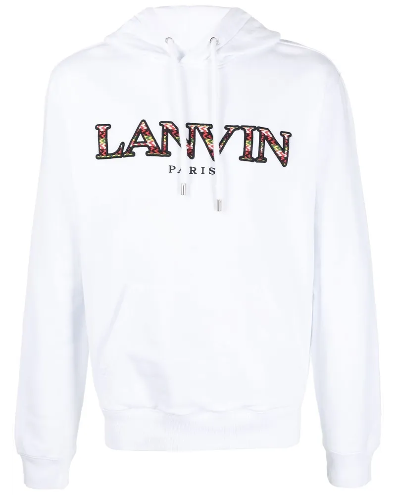 Lanvin Hoodie mit Logo-Stickerei Weiß