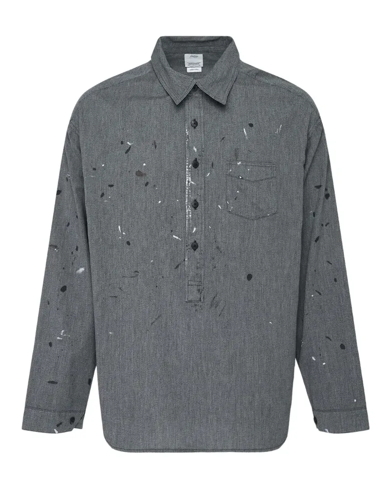 Visvim paint-splatter chambray shirt - Grau Grau