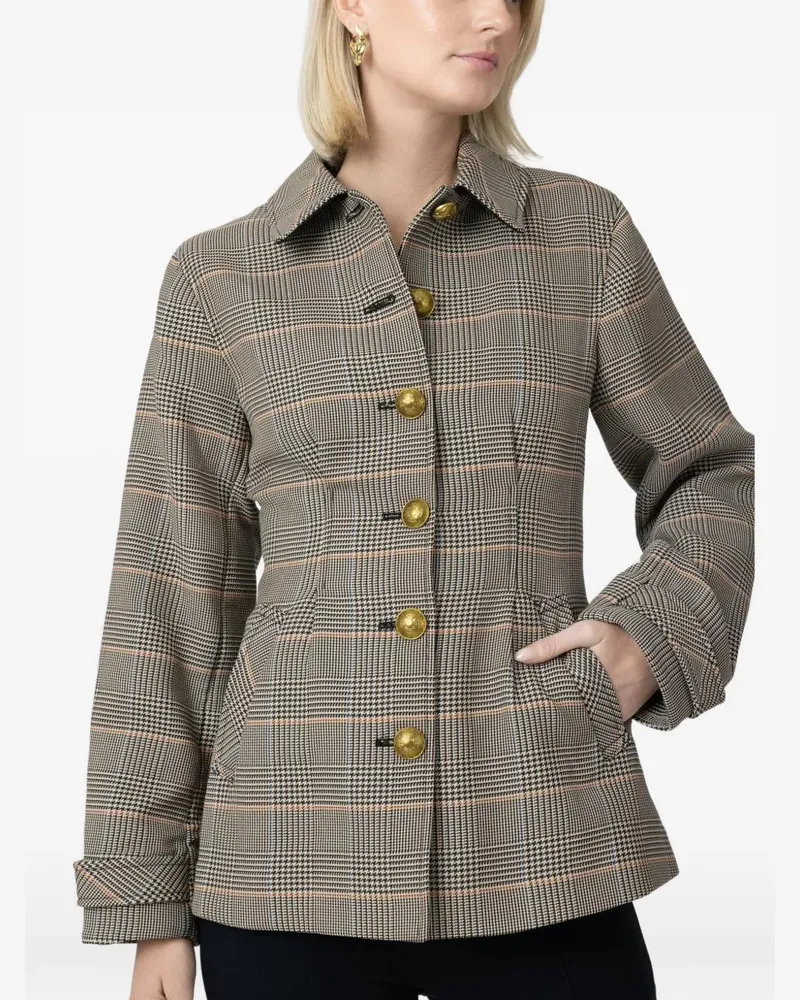 Veronica Beard Karierte Severine Jacke - Nude Nude