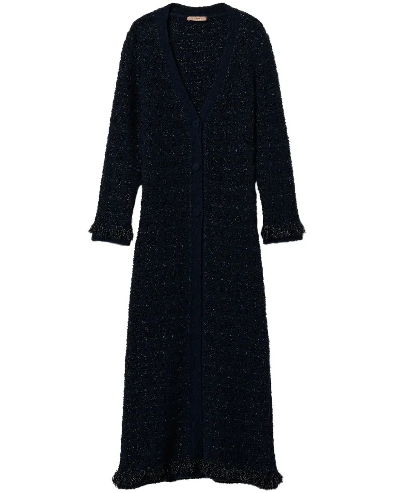 Twin-Set Karierter Jacquard-Cardigan - Schwarz Schwarz