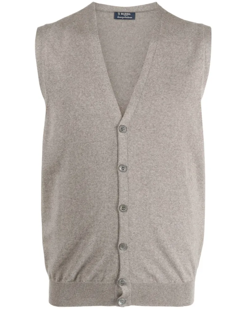 BARBA Cardigan mit V-Ausschnitt - Nude Nude