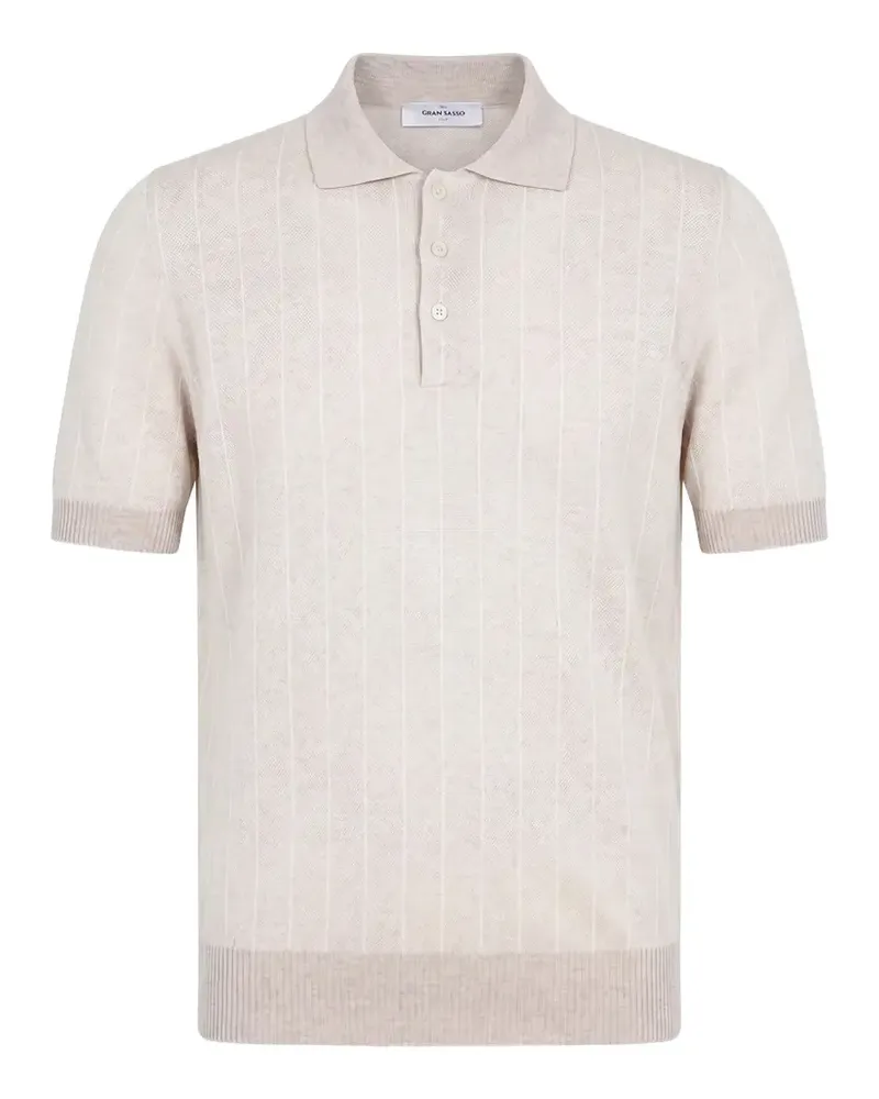 Gran Sasso pinstriped knit polo shirt - Nude Nude