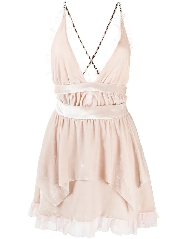 Philosophy Di Lorenzo Serafini Ausgestelltes Kleid mit Rüschen - Rosa Rosa