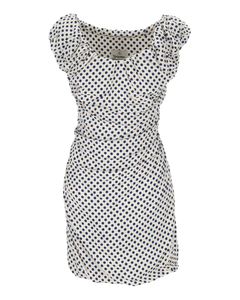 Vivienne Westwood polka-dot draped mini dress - Nude Nude