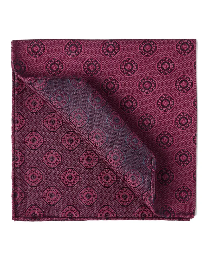 Brunello Cucinelli medallion-print silk pocket square - Rot Rot