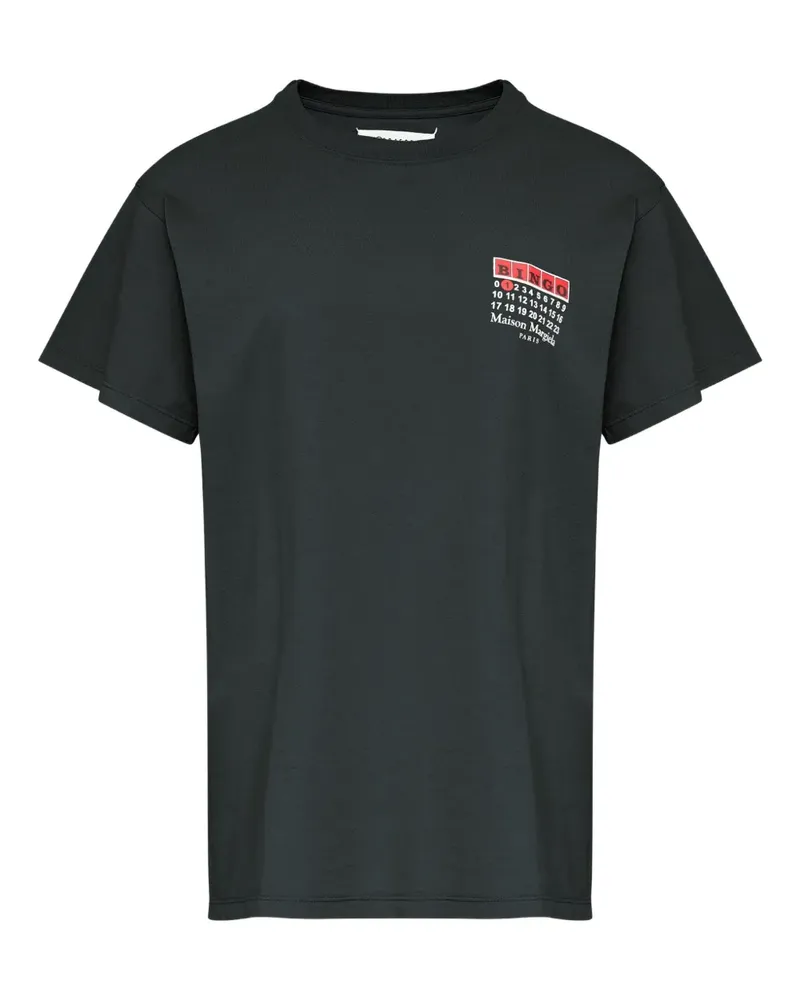 Maison Margiela T-Shirt mit Nummern-Print - Schwarz Schwarz