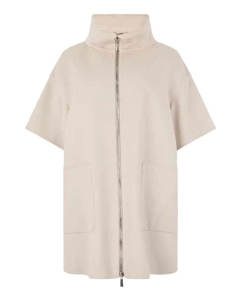 MOORER short-sleeve high-neck oversized coat - Nude Nude