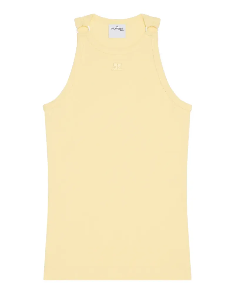 Courrèges buckle-detail ribbed tank top - Gelb Gelb