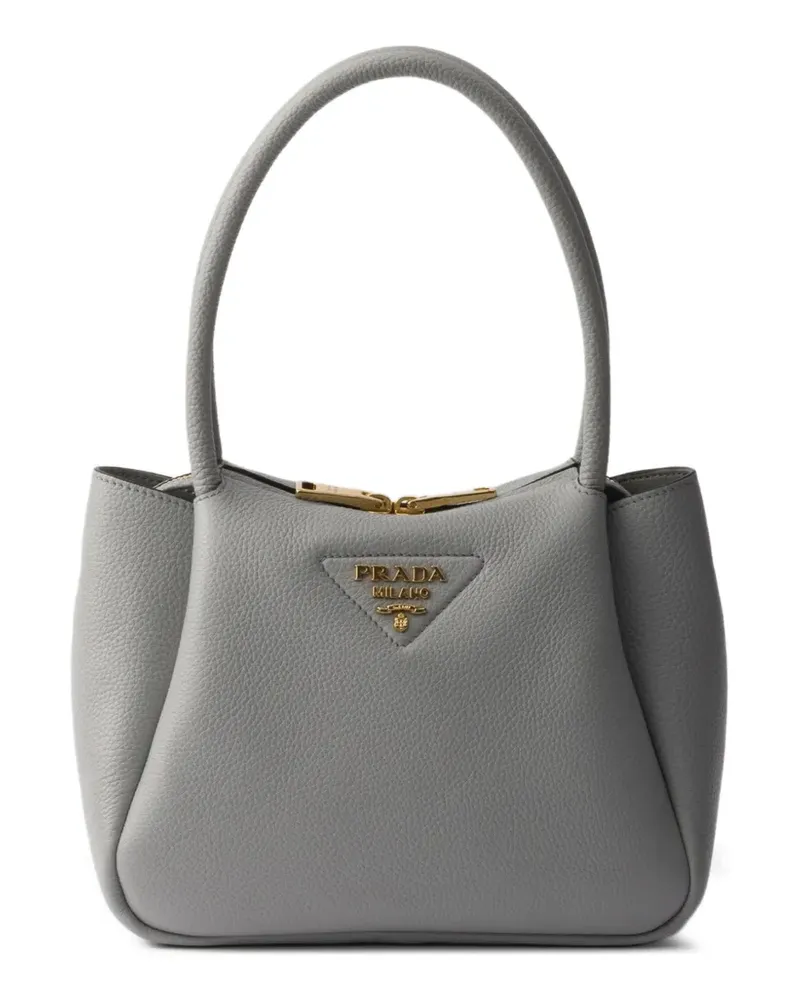 Prada Shopper aus Leder - Grau Grau