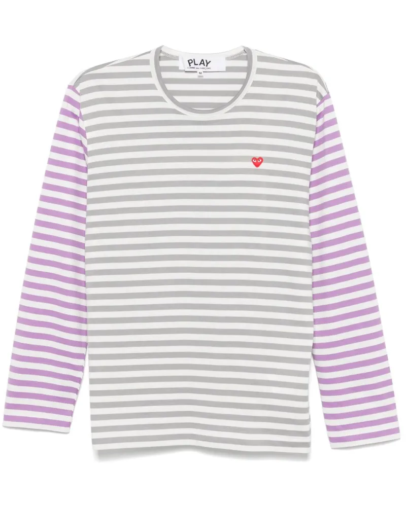 Comme des Garçons Gestreiftes T-Shirt - Grau Grau