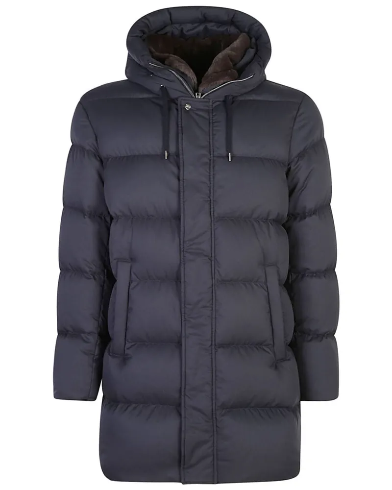 Herno Gefütterte Jacke mit Logo-Schild - Blau Blau