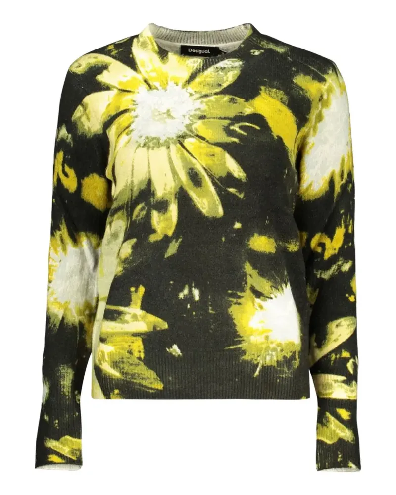 Desigual Pullover mit Blumenprint - Schwarz Schwarz