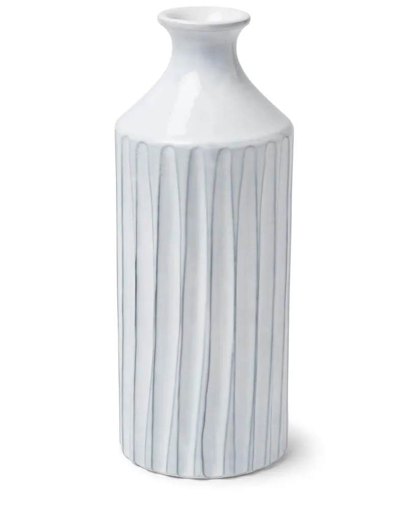 Vase aus Keramik (35x14cm) - Weiß