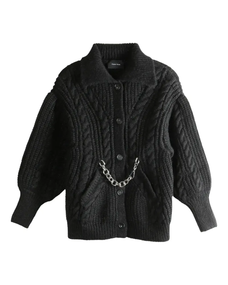 Simone Rocha chain cable-knit cardigan - Schwarz Schwarz
