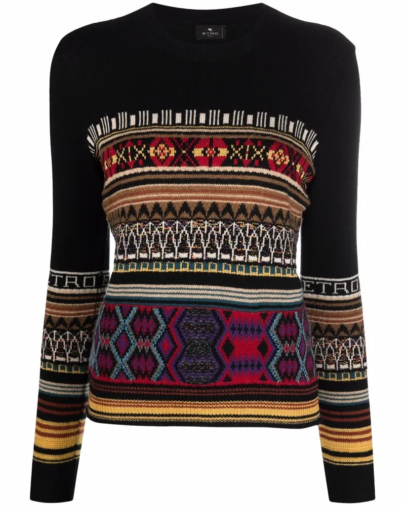 Etro Pullover mit Intarsienmuster - Schwarz Schwarz