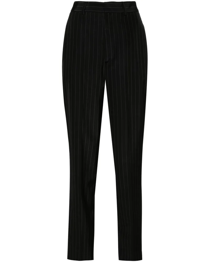 P.A.R.O.S.H. P.A.R.O H. Tapered-Hose mit Nadelstreifen - Schwarz Schwarz