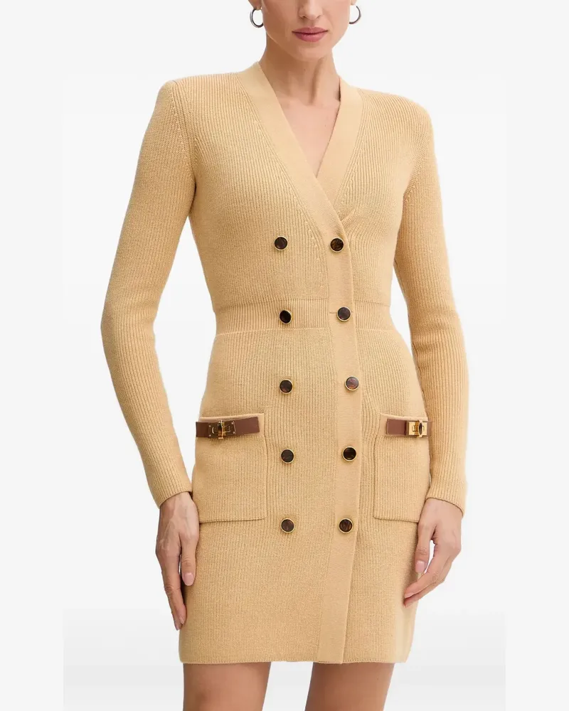 Elisabetta Franchi Doppelreihiges Kleid - Nude Nude