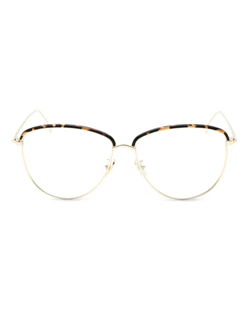 Victoria Beckham Ovale Brille in Schildpattoptik - Gold Gold
