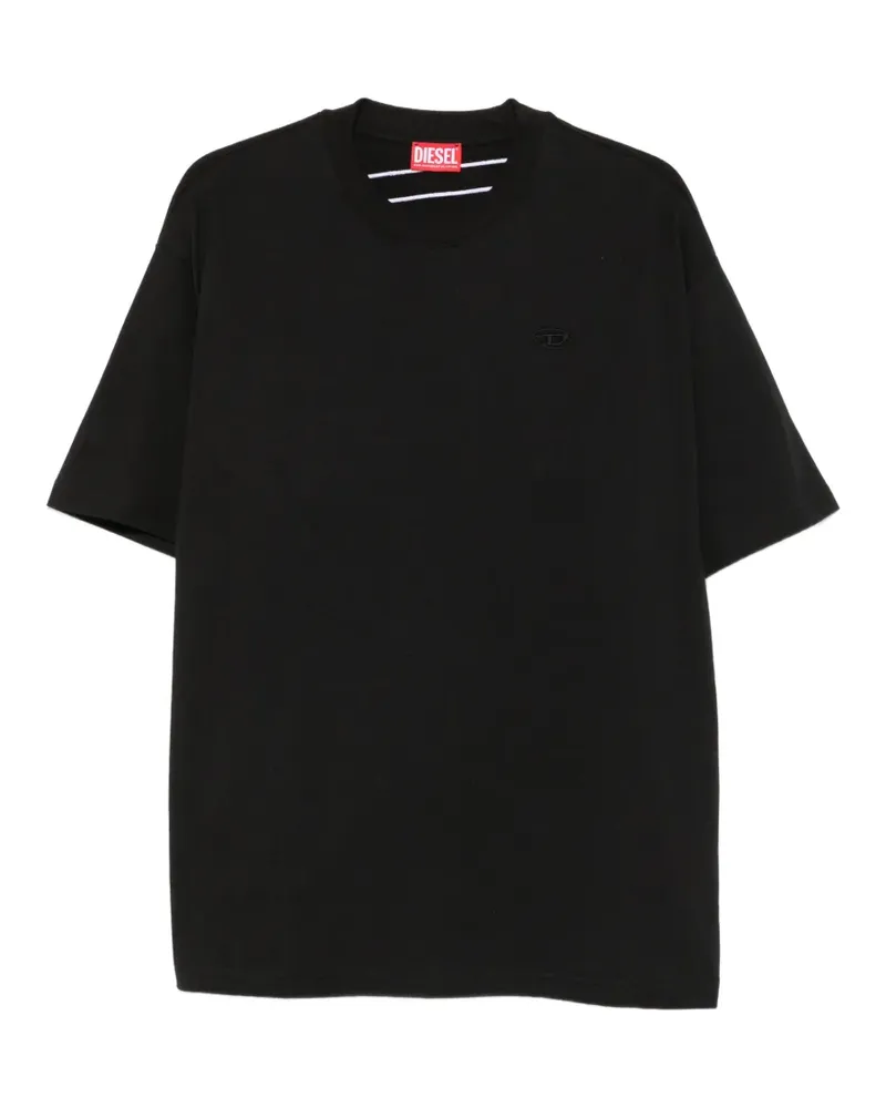 Diesel T-Shirt mit Logo-Stickerei - Schwarz Schwarz