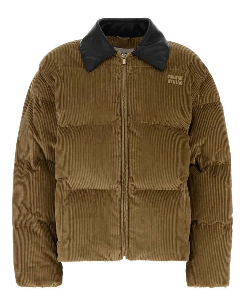Miu Miu Daunenjacke aus Cord - Braun Braun