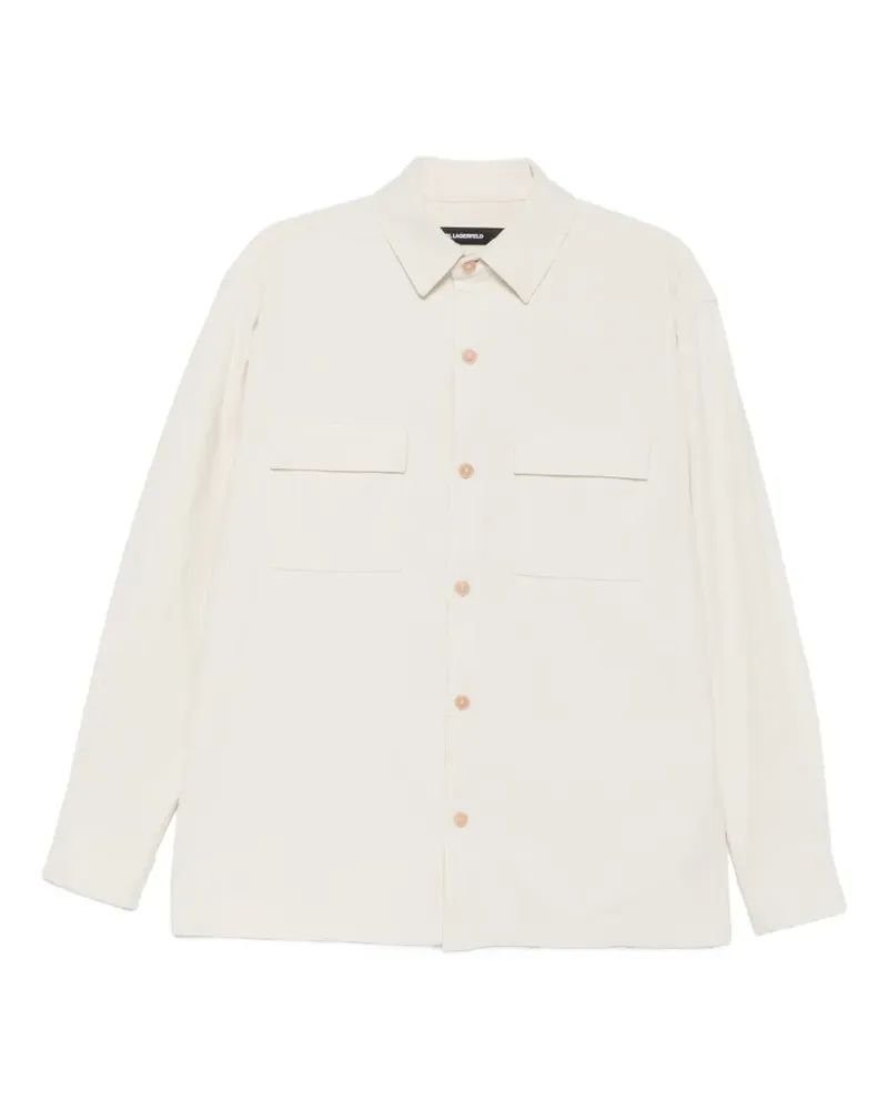 Karl Lagerfeld Hemdjacke in Cordoptik mit Klappentasche - Nude Nude