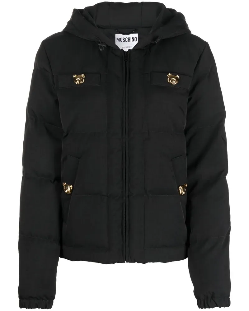 Moschino Gefütterte Jacke mit Teddy-Knöpfen - Schwarz Schwarz