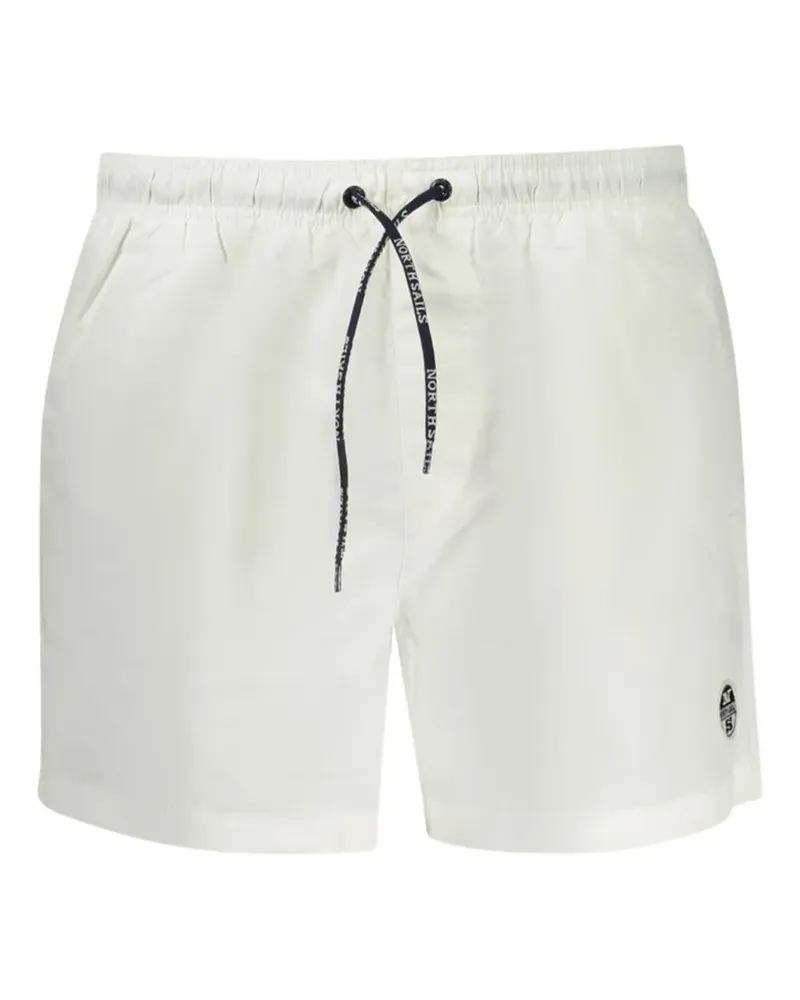 North Sails drawstring logo-patch swim shorts - Weiß Weiß