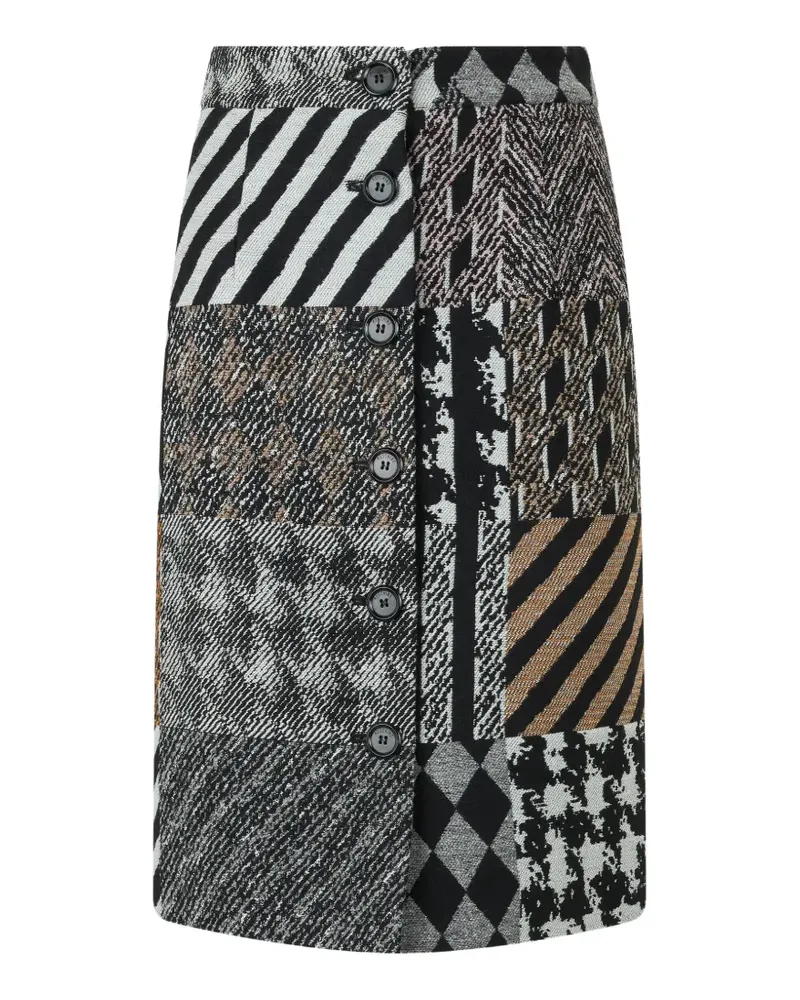 Moschino patchwork button-front midi skirt - Schwarz Schwarz
