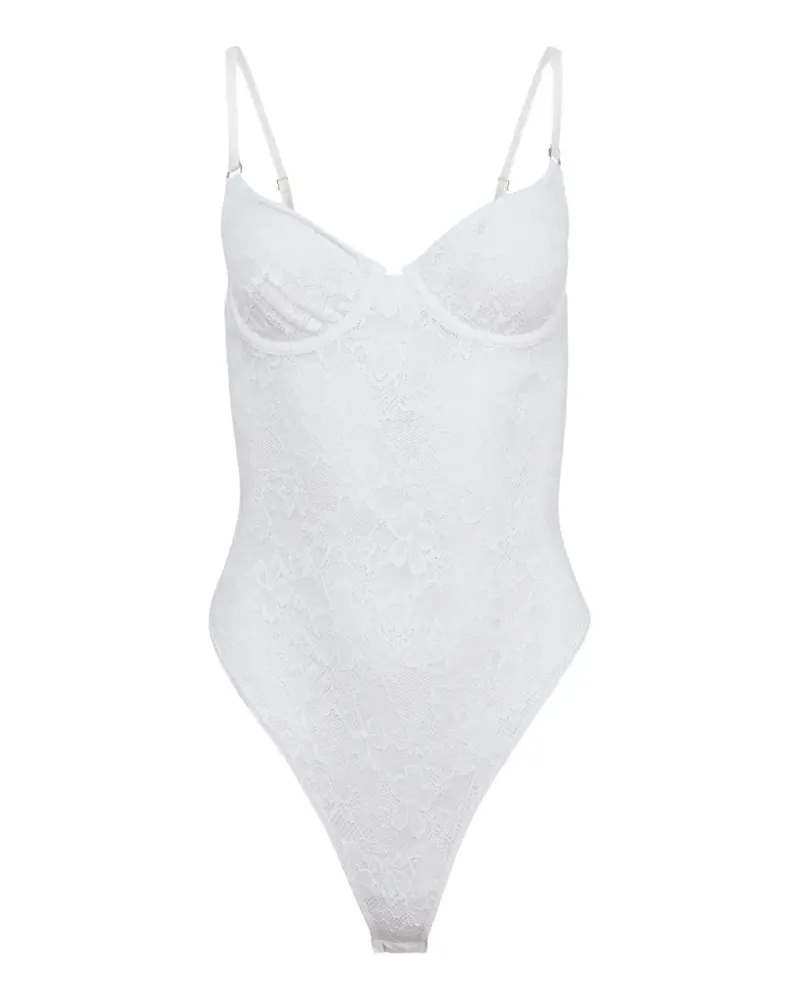Fleur Du Mal Le Stretch Body mit Spitze - Weiß Weiß