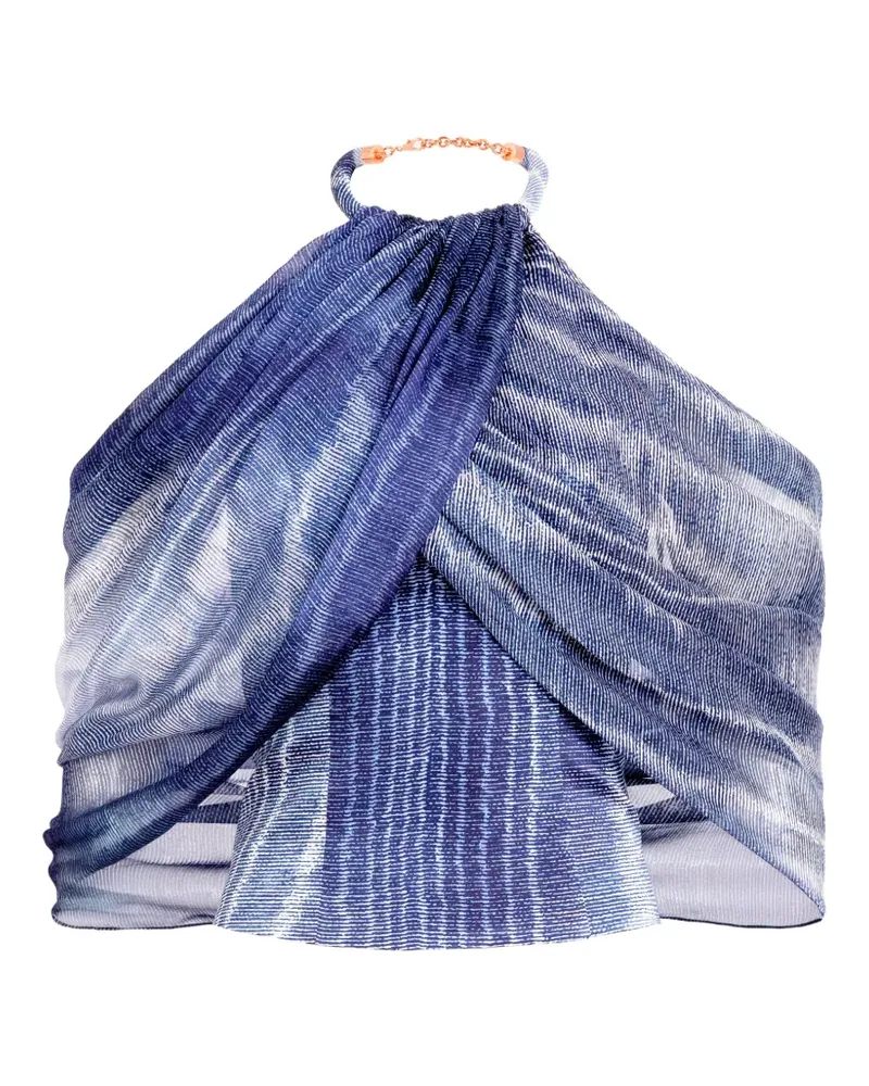 Silvia Tcherassi Drapiertes Adib Neckholder-Top - Blau Blau