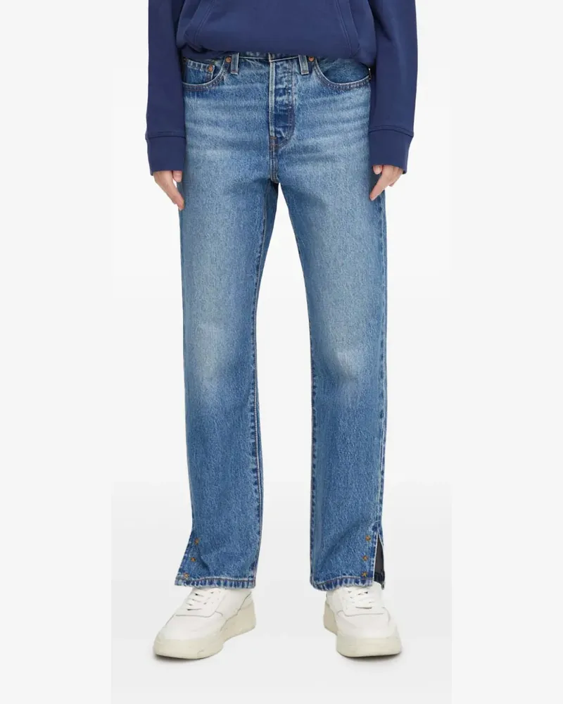 Levi's 501 star-stud split jeans - Blau Blau