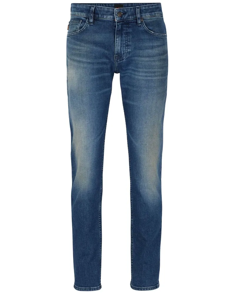HUGO BOSS Gerade Jeans mit Logo-Patch - Blau Blau