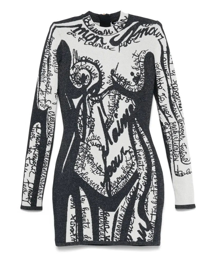 Balmain Minikleid mit Stickerei - Schwarz Schwarz