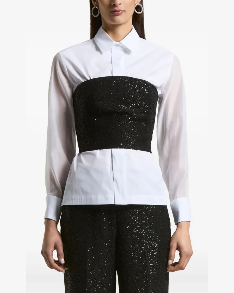 Peserico sequin-embellished strapless top - Weiß Weiß