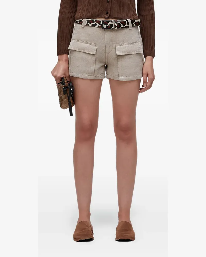 Osklen Kurze Leinen-Shorts mit aufgesetzten Taschen - Nude Nude