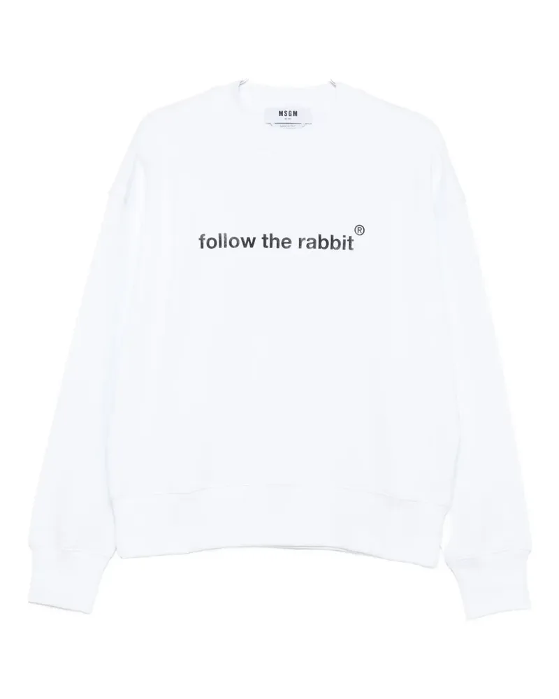 MSGM ribbed-trim sweatshirt - Weiß Weiß