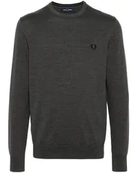 Fred Perry Melierter Pullover mit Logo-Stickerei Grau