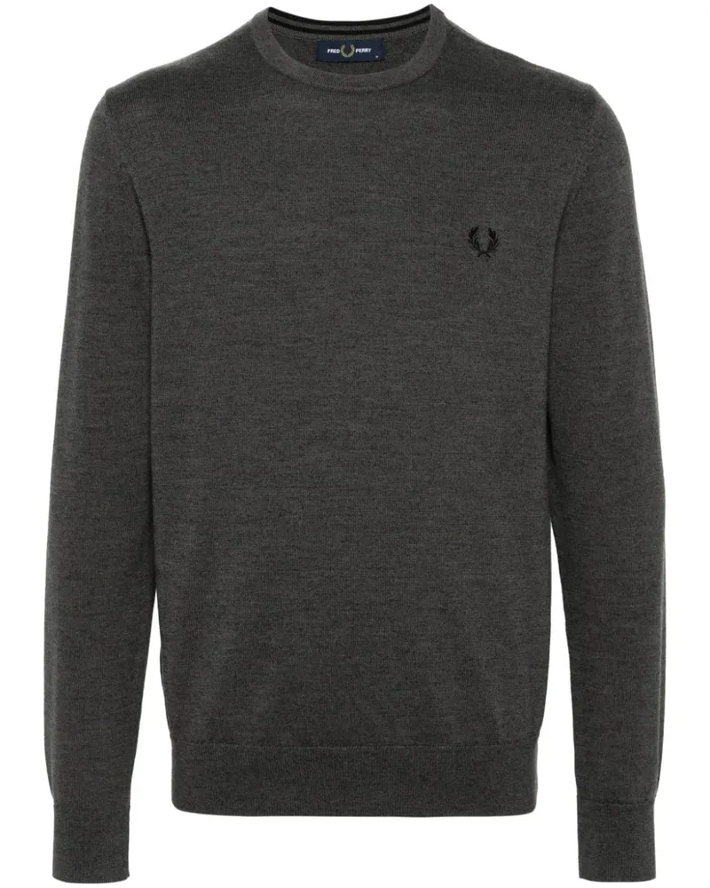 Fred Perry Melierter Pullover mit Logo-Stickerei - Grau Grau