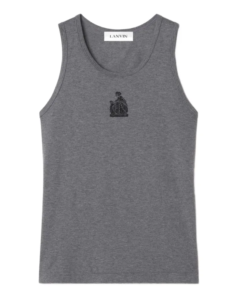 Lanvin Mother and Daughter embroidered jersey tank top - Grau Grau