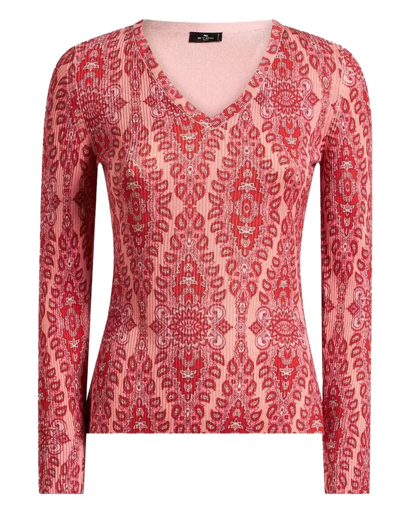 Etro paisley-print ribbed sweater - Rosa Rosa