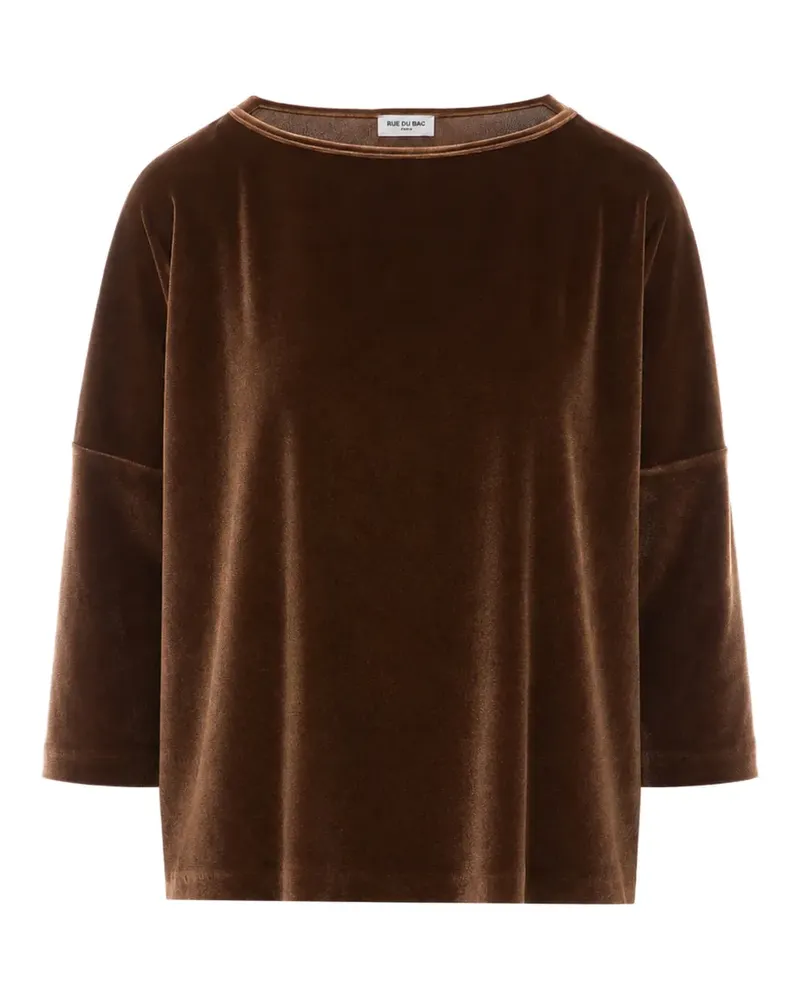 Rue du Bac velvet-effect three-quarter-sleeve blouse - Braun Braun