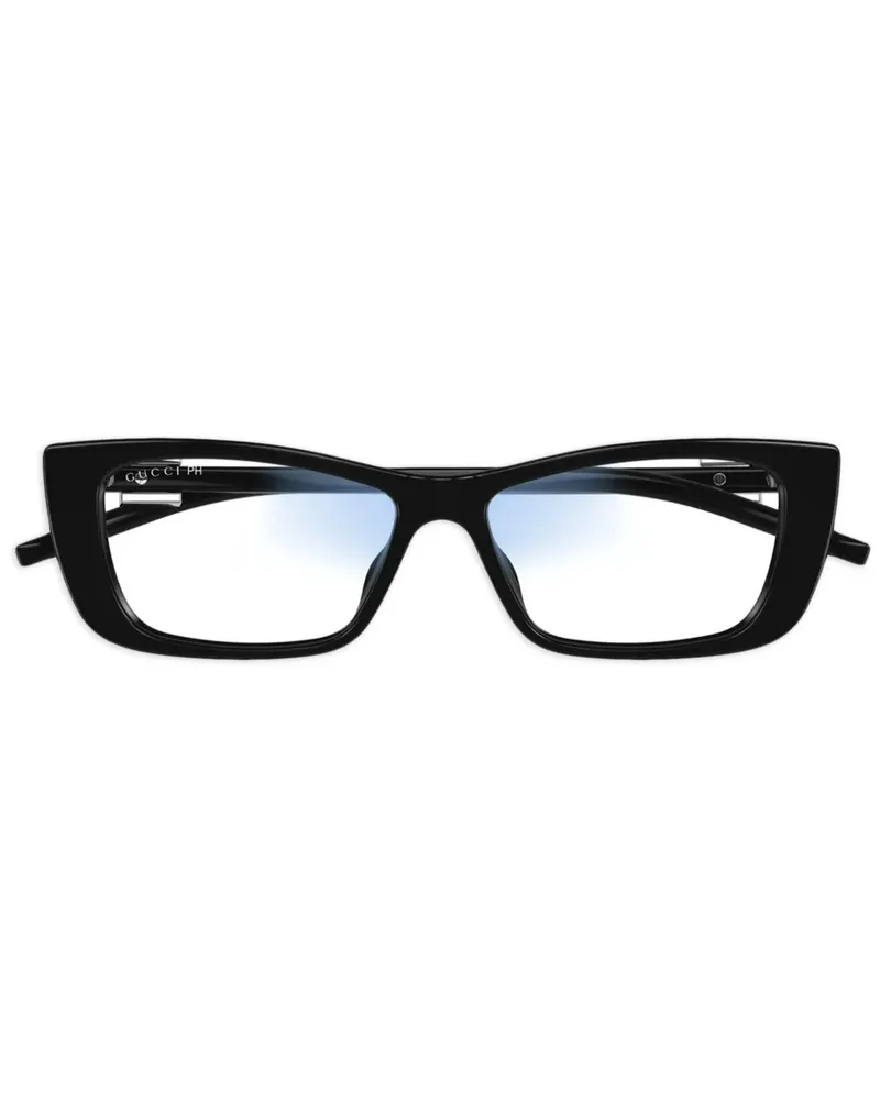 Gucci Sonnenbrille mit Logo-Schild - Schwarz Schwarz