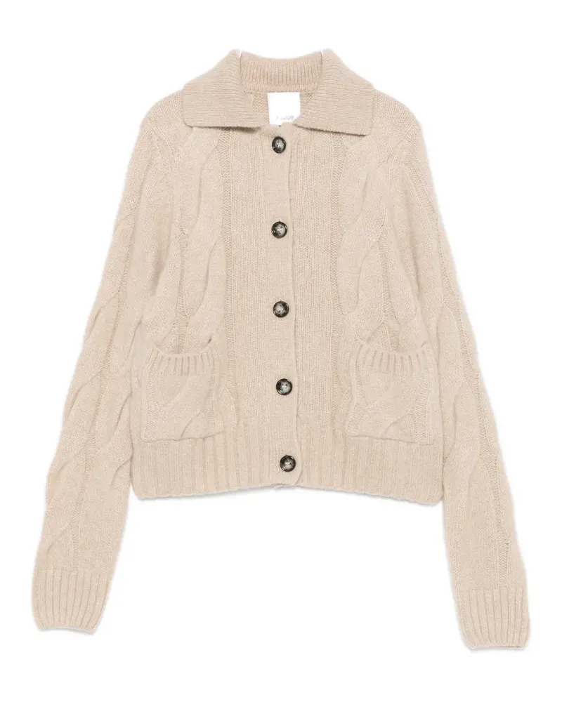 ALLUDE cable-knit button-up cardigan - Nude Nude