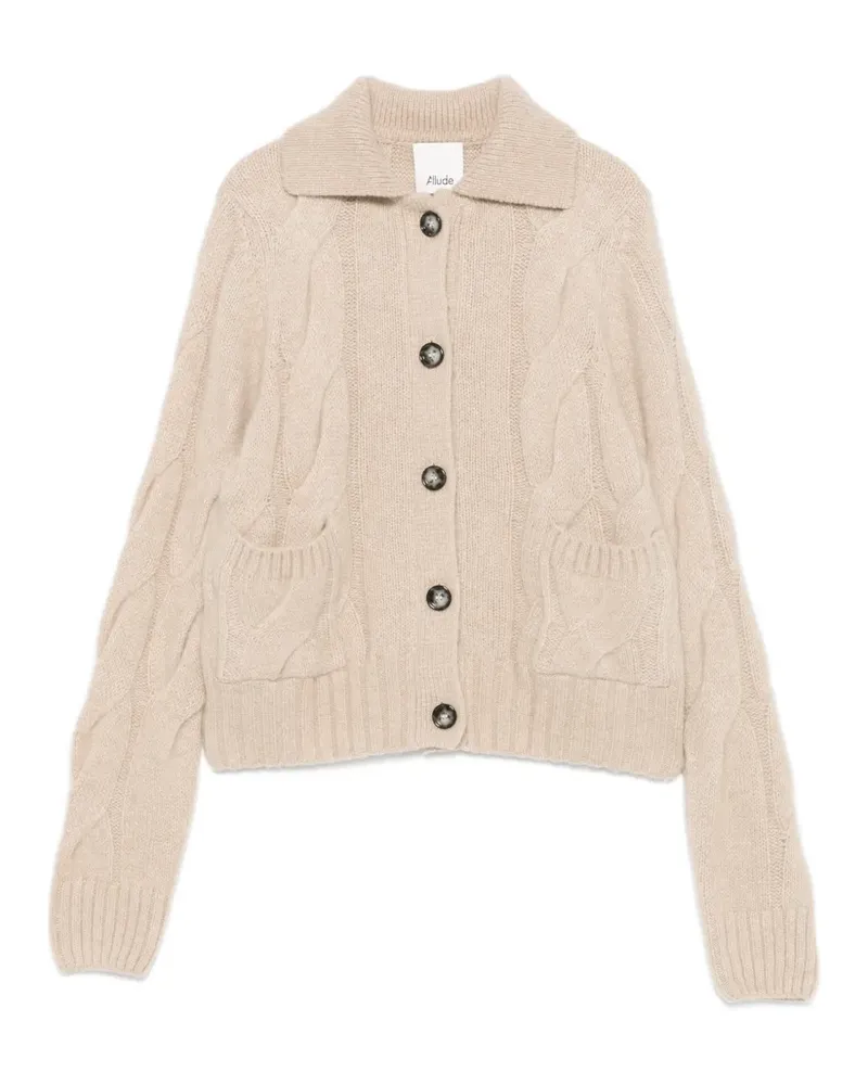 ALLUDE Cardigan mit Zopfmuster - Nude Nude