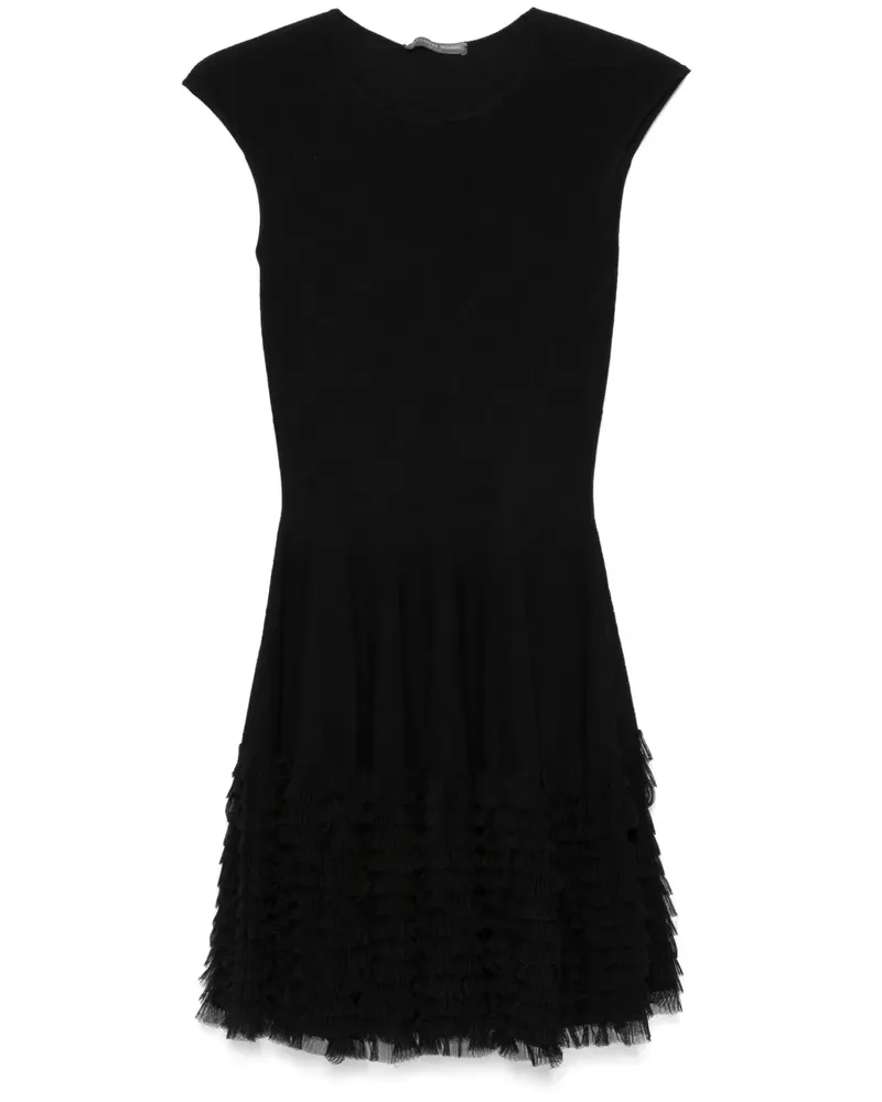Alexander McQueen lace knit ruffle dress - Schwarz Schwarz