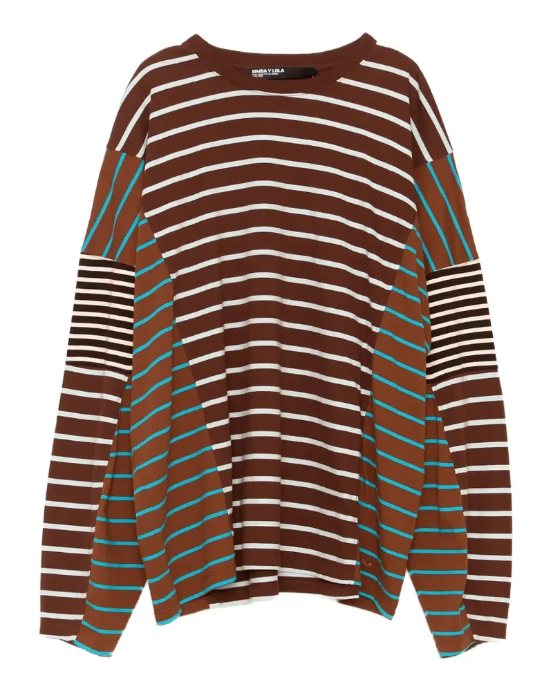 BIMBA Y LOLA T-Shirt im Oversized-Look mit Streifen - Braun Braun