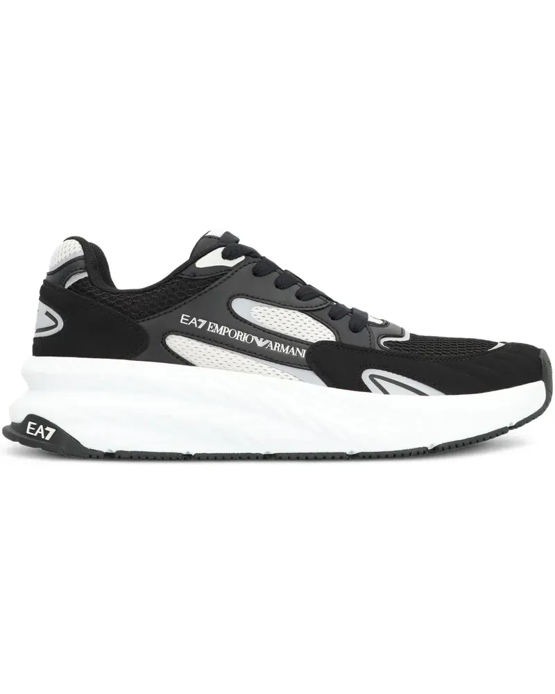 EA7 Sneakers mit Mesh-Einsätzen - Schwarz Schwarz