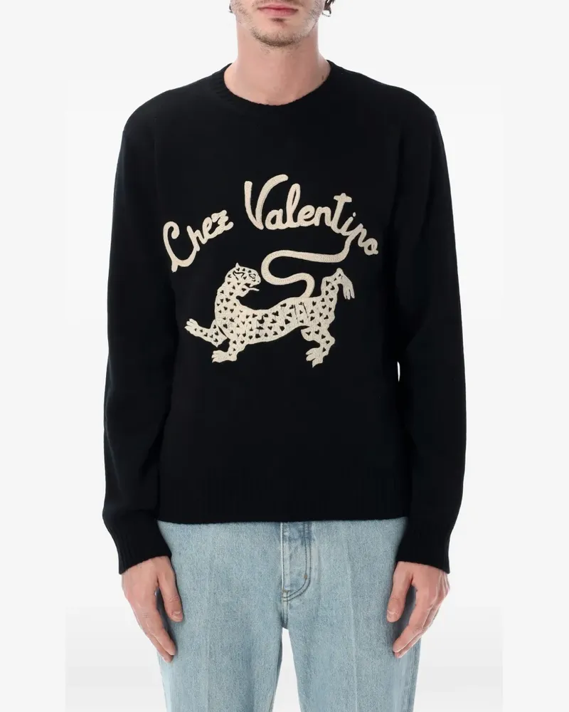 Valentino Garavani graphic crew neck sweater - Schwarz Schwarz