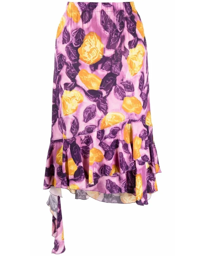 Marni Midirock mit grafischem Print - Violett Violett