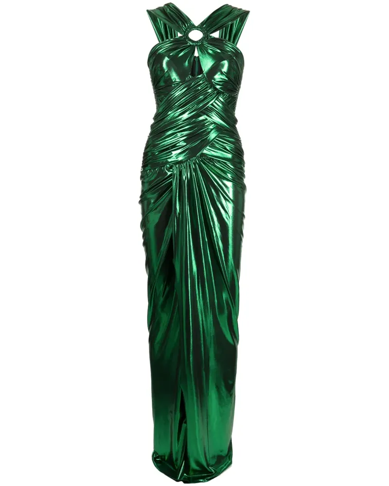 Zuhair Murad Drapiertes Lamé-Abendkleid - Grün Grün